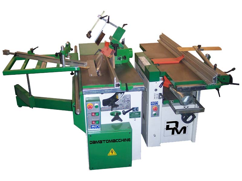 Combiné à Bois America Separé Standard composé de 2 combinés indépendant: le scie à format America TSI Standard et le Raboteuses Degauchisseuses FSC 310