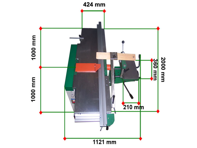 Pialla a Filo e Spessore per lavorare il legno con piani larghi  400 mm modello FSC410 di damatomacchine