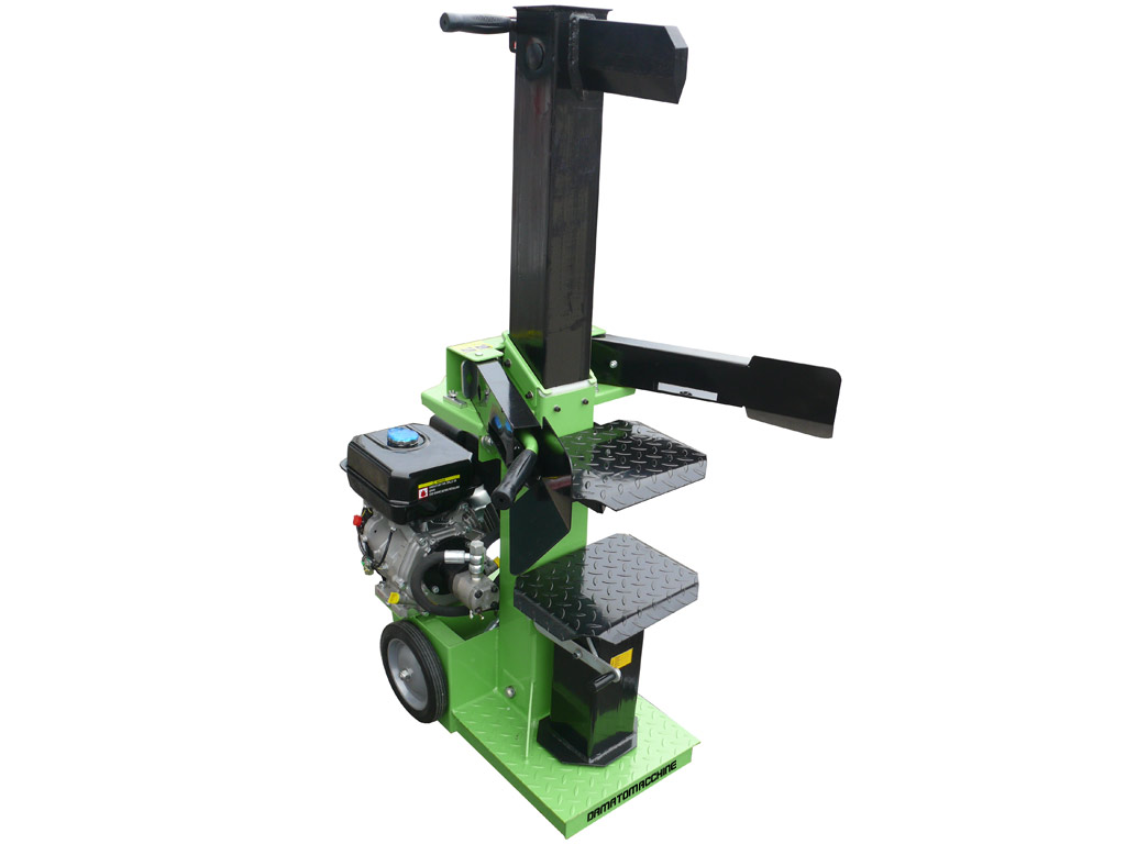 Hydraulic log splitter of the vertical type with a power of 14 tons powered by a combustion engine from 9 horses . Ideal for chopping wood independently and effortlessly