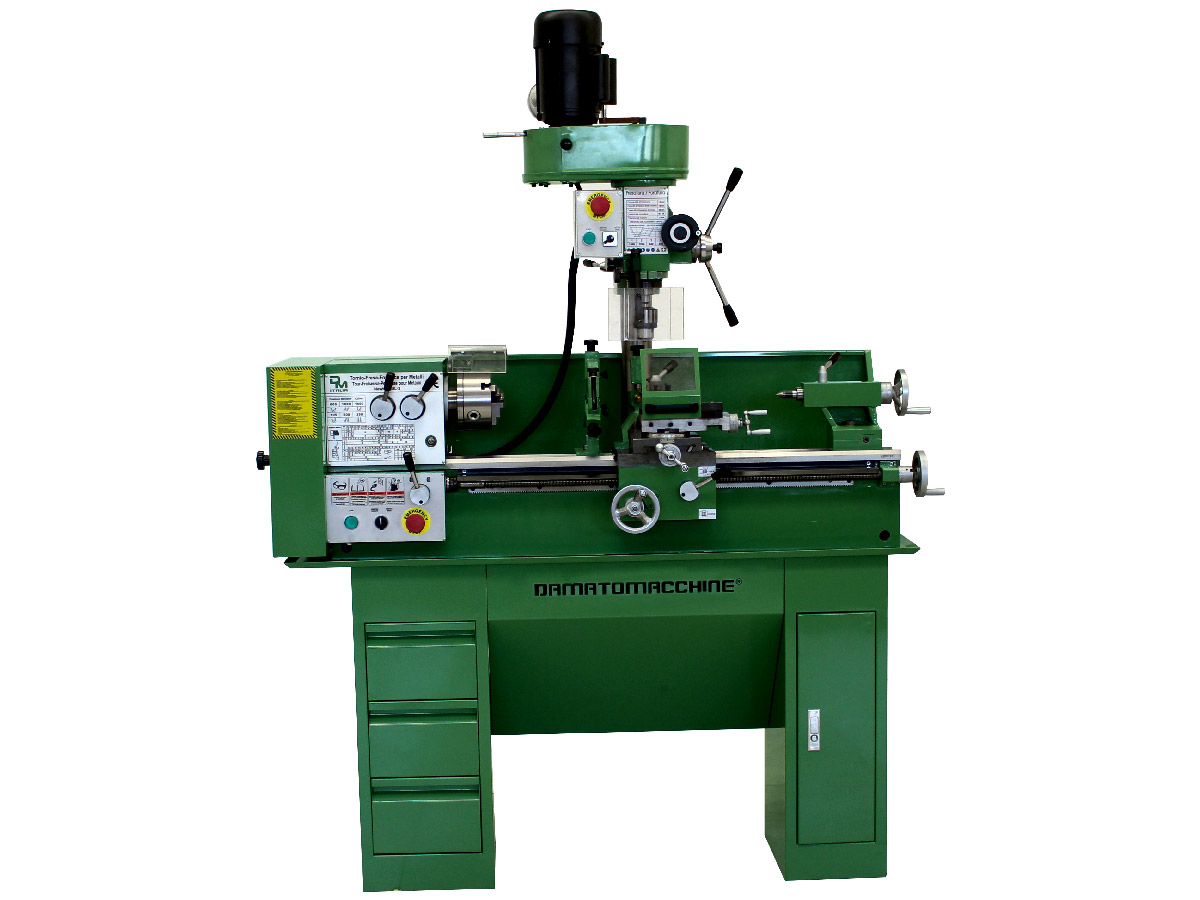 Metal lathe with milling machine Newton 25L3 model by Damatomacchine