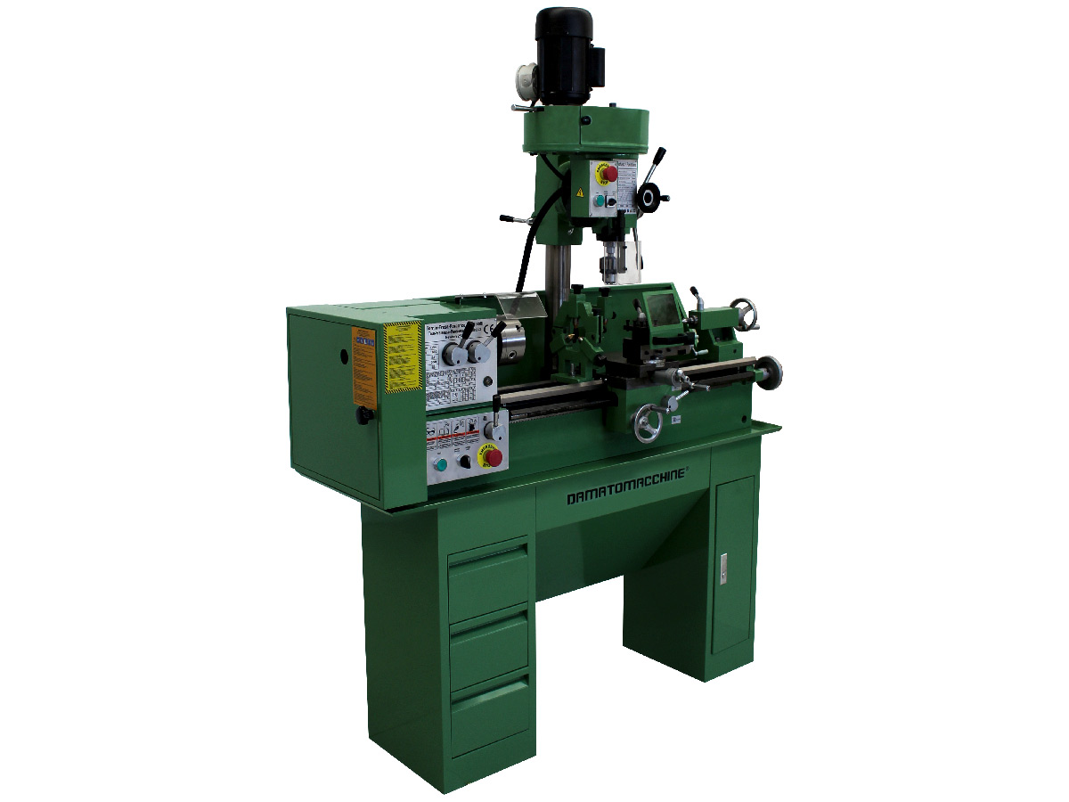 Metal lathe with milling machine Newton 25L3 model by Damatomacchine