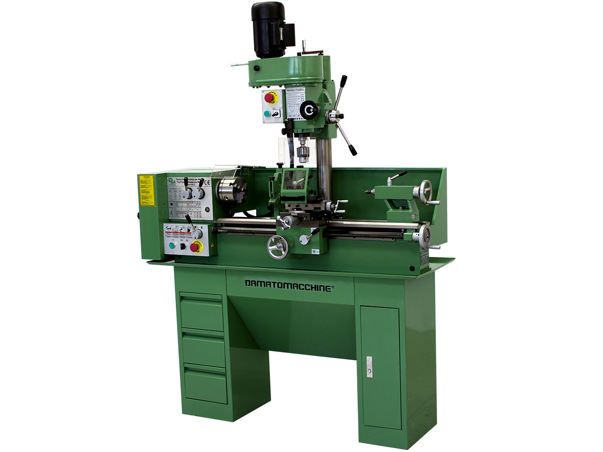 Metal lathe with milling machine Newton 25L3 model by Damatomacchine