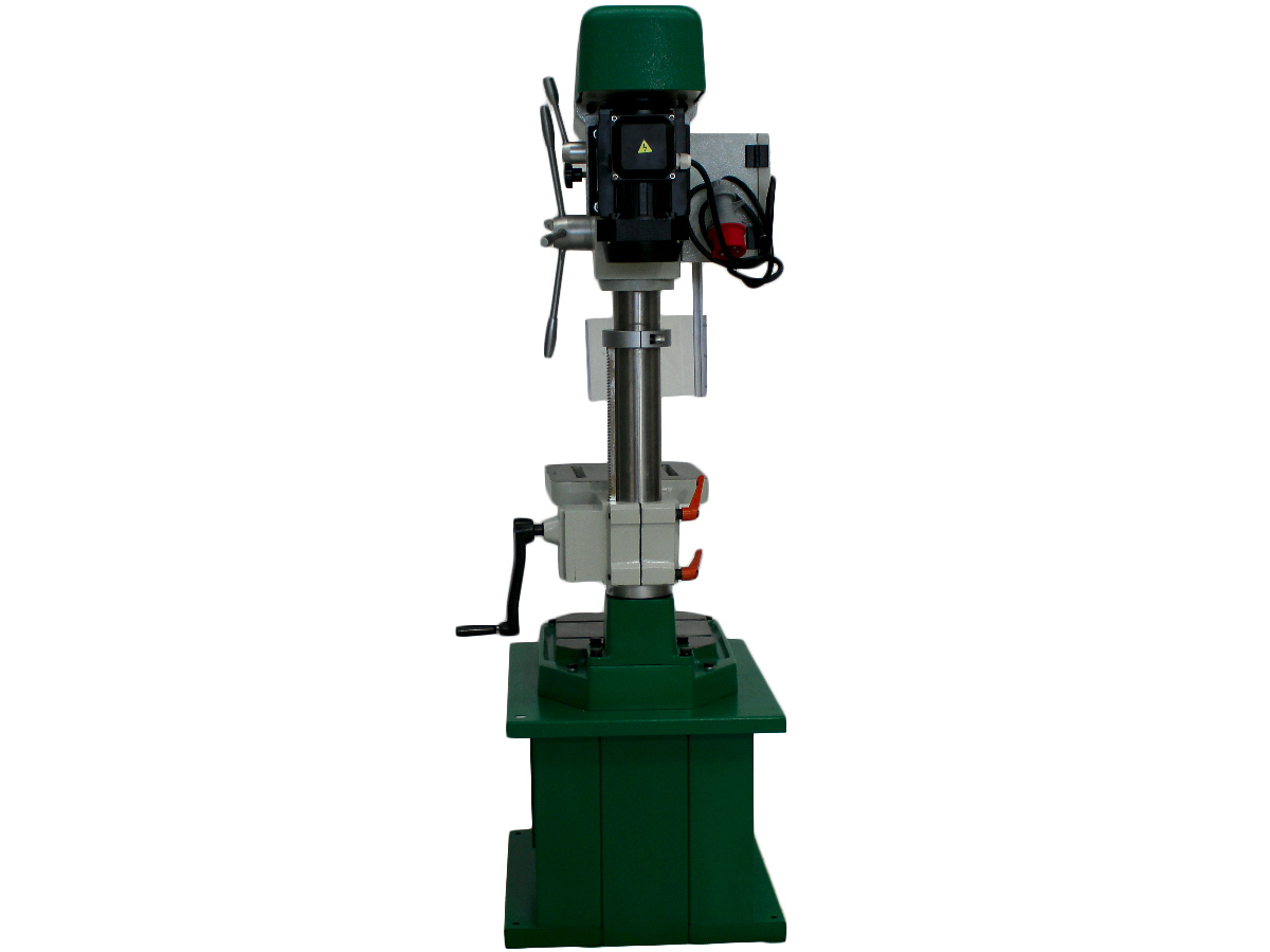 Column drilling machine with integrated milling function with maximum drilling capacity of 2.0 mm powered by a three-phase motor 0,75 kW 