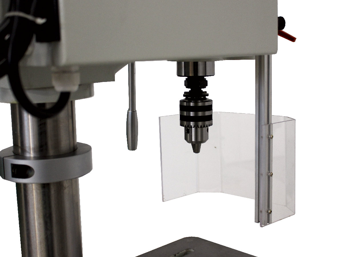 Säulenbohrmaschine mit integrierter Fräsfunktion mit einer maximalen Bohrleistung von 2.0 mm, angetrieben von einem Drehstrommotor 0,75 kW