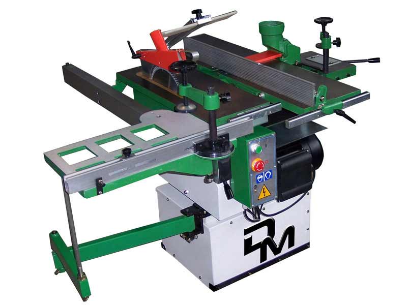 Single phase shop combination woodworking machine