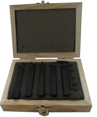 Kit di 5 utensili con placchette intercambiabili per mini torni Master 125 di damatomacchine